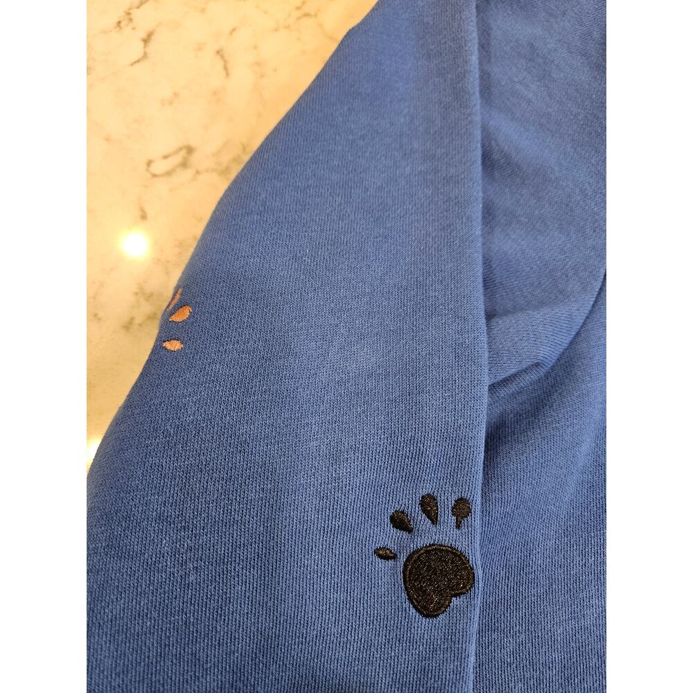 Quacker Factory 1X Embroidered Paw Print Sweatshirt Plus Size Cozy Pet Lover Top - Picture 8 of 10
